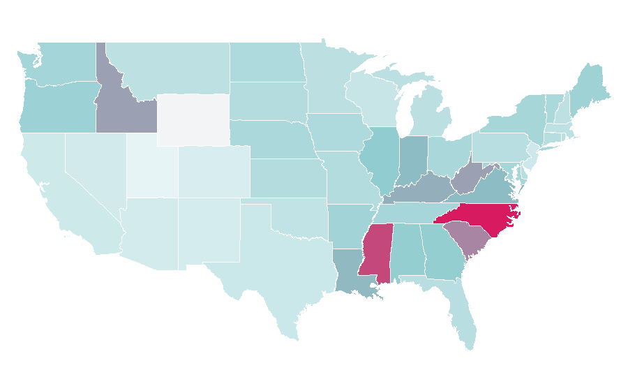 Affinity by region — The CW, United States