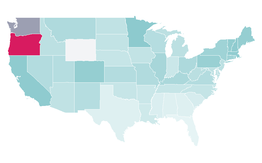 Affinity by region — The Damned (band), United States