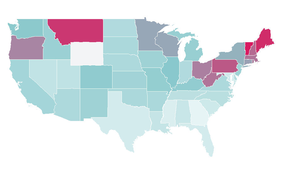 Affinity by region — The Deer Hunter, United States