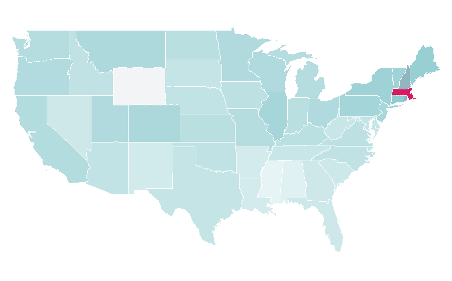 Affinity by region — The Departed, United States