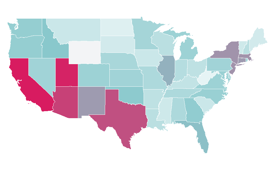 Affinity by region — The Devil Wears Prada (novel), United States