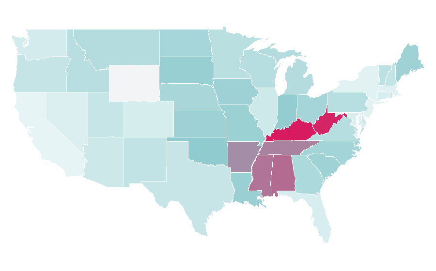 Affinity by region — The Dukes of Hazzard, United States