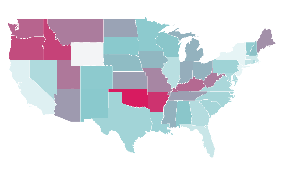 Affinity by region — The Elder Scrolls V: Skyrim, United States