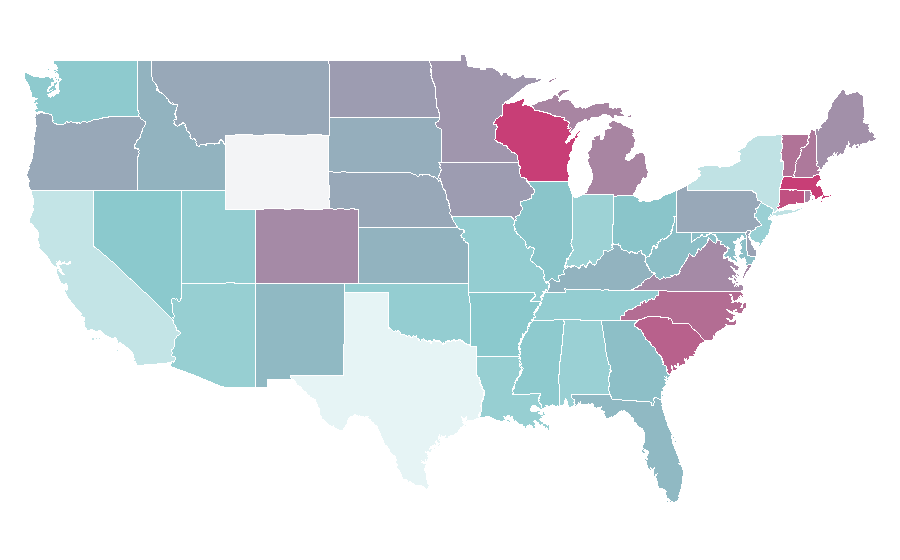 Affinity by region — The Evian Championship, United States