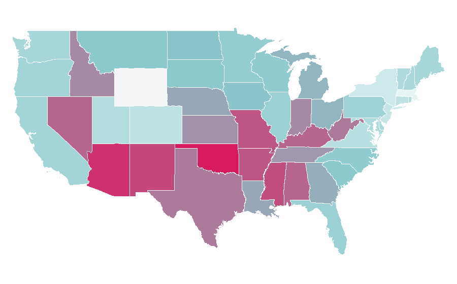 Affinity by region — The Expendables 2, United States