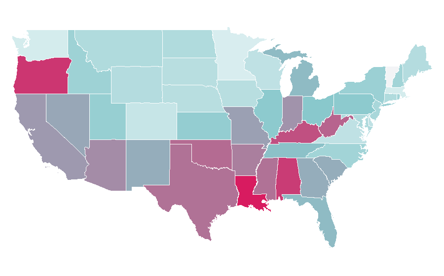Affinity by region — The Flintstones, United States