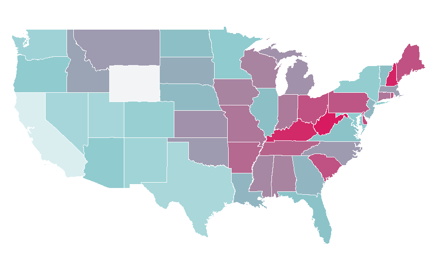 Affinity by region — The Following, United States