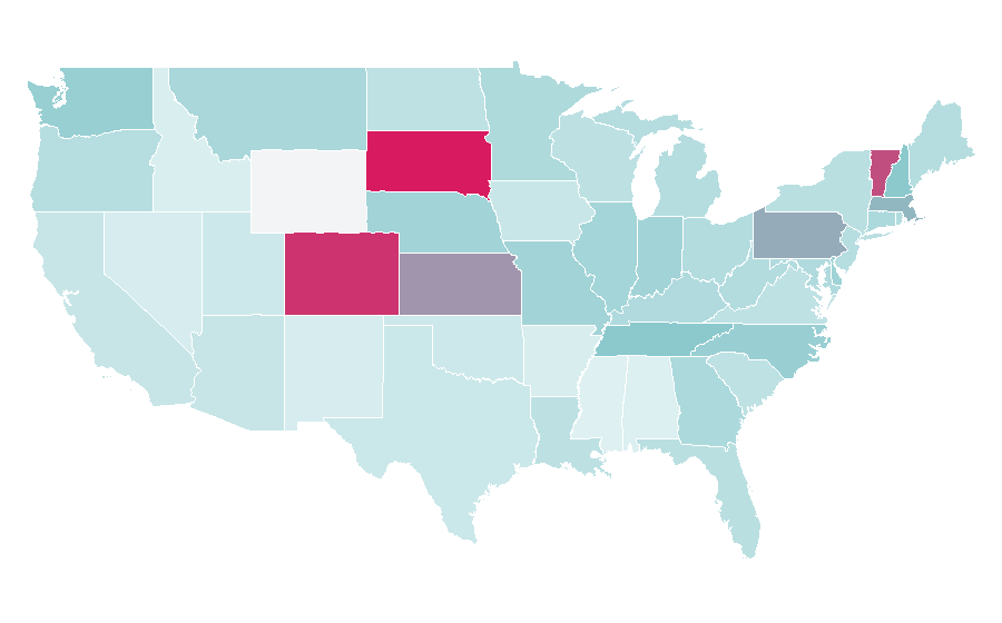 Affinity by region — The Fray, United States