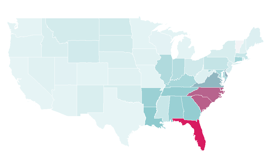 Affinity by region — The Fresh Market, United States