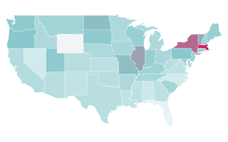 Affinity by region — The Glee Project, United States