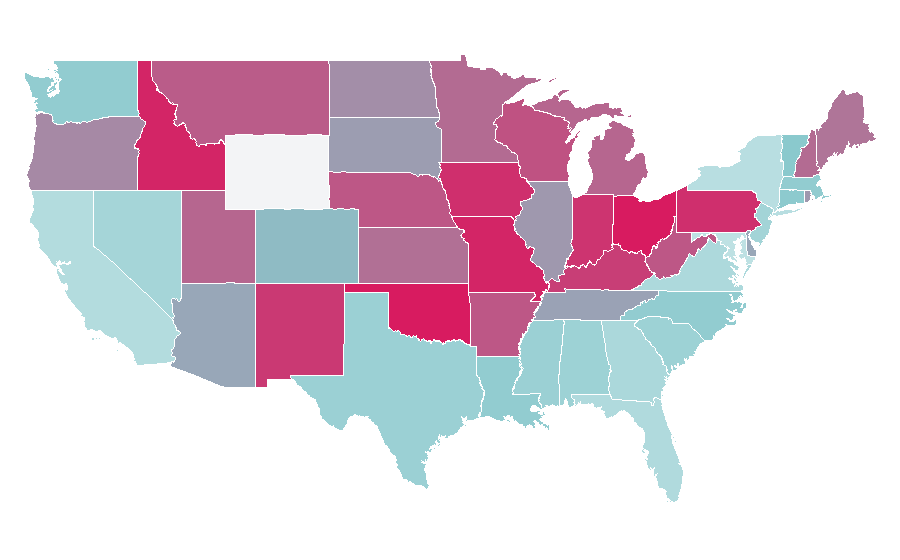 Affinity by region — The Goldbergs (TV series), United States