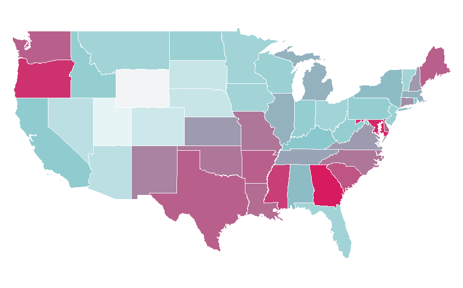Affinity by region — The Good Fight, United States