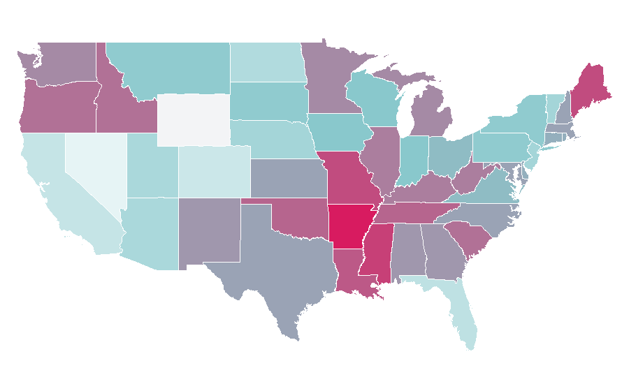 Affinity by region — The Good Wife, United States