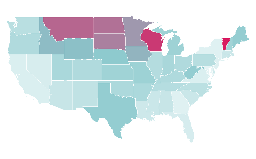 Affinity by region — The Great Outdoors (magazine), United States