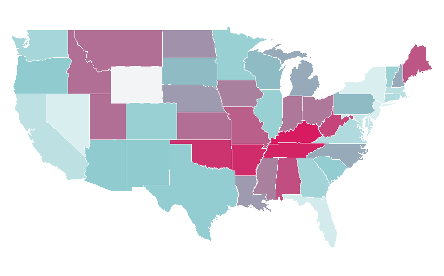 Affinity by region — The Green Mile, United States