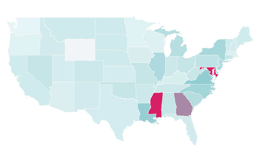 Affinity by region — The Grio, United States