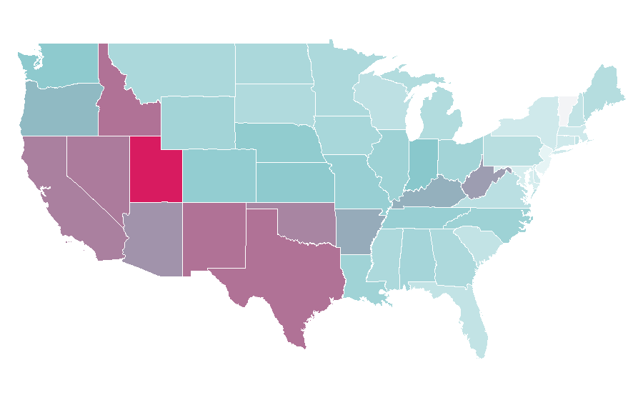 Affinity by region — The Grudge, United States