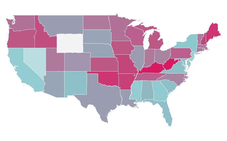 Affinity by region — The Handmaid's Tale, United States