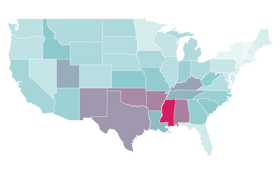 Affinity by region — The Help (film), United States