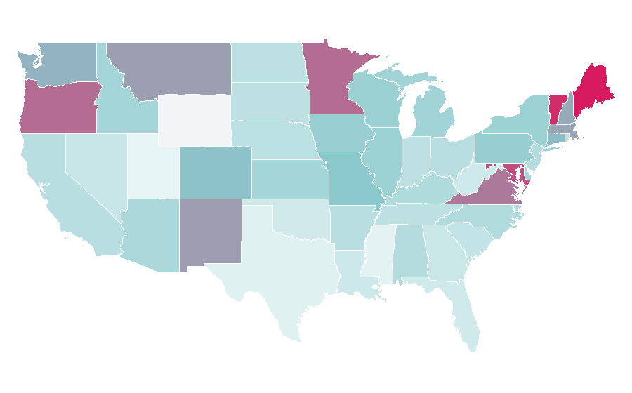 Affinité par région — The Hill, États-Unis