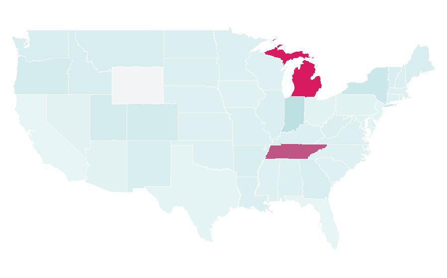Affinity by region — The Historian, United States
