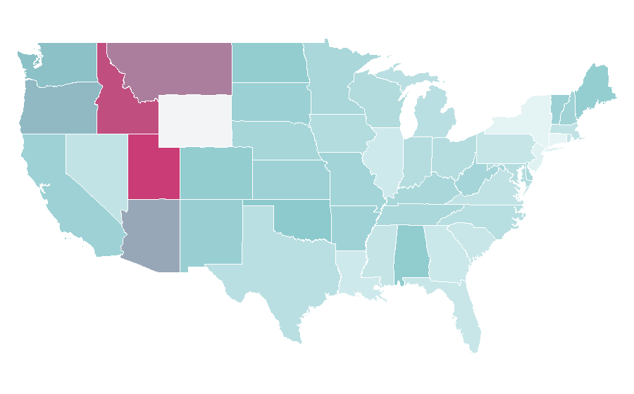 Affinity by region — The Hobbit, United States