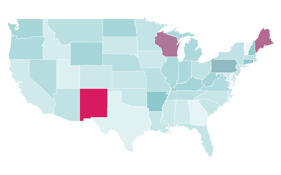 Affinity by region — The Hollywood Gossip, United States