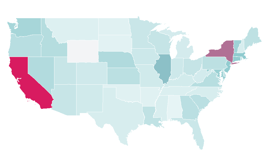 Affinity by region — The Hollywood Reporter, United States