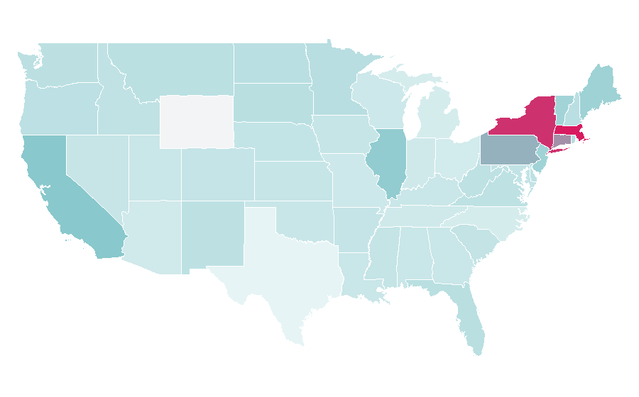 Affinity by region — The Irish Times, United States