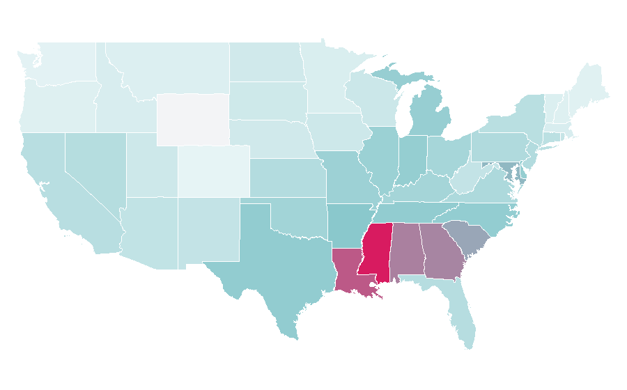Affinity by region — The Jackson 5, United States
