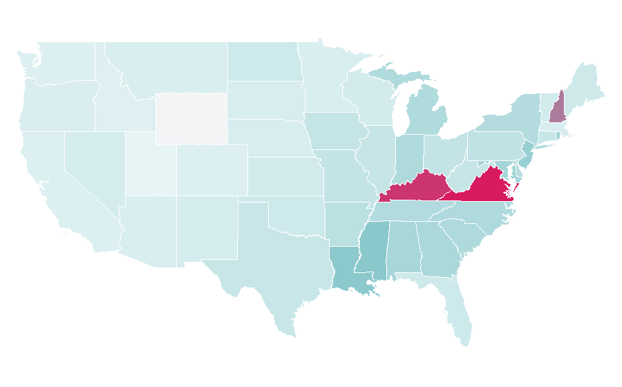Affinity by region — The Jeffersons, United States
