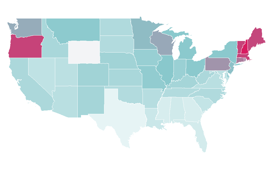 Affinity by region — The Kinks, United States