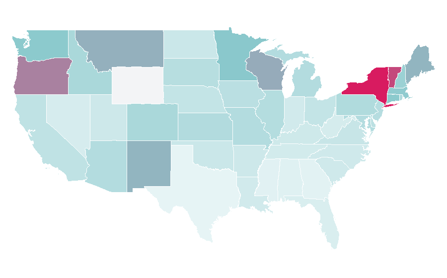 Affinity by region — The Late Show with Stephen Colbert, United States