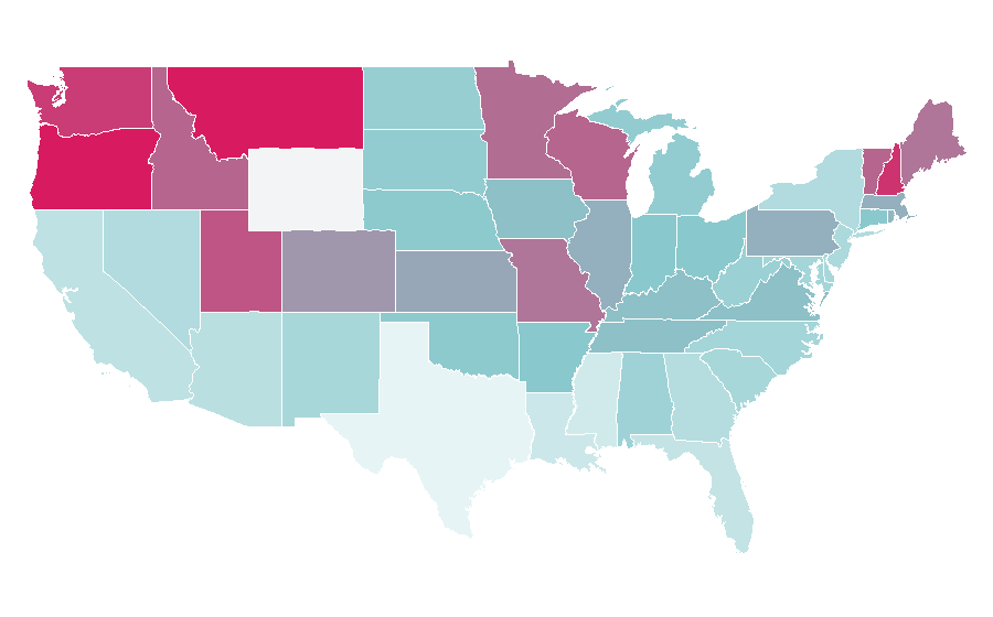 Affinity by region — The Living Daylights, United States