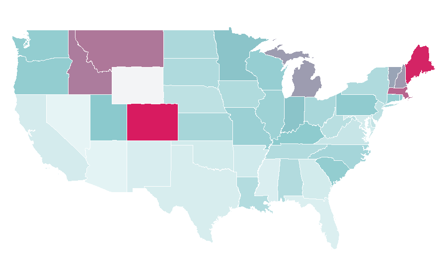 Affinity by region — The Lumineers, United States