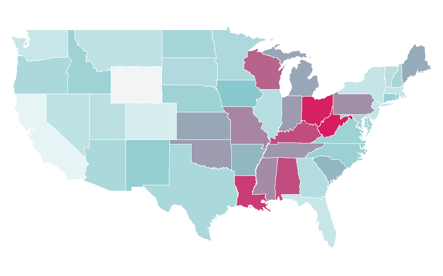 Affinity by region — The Masked Singer, United States