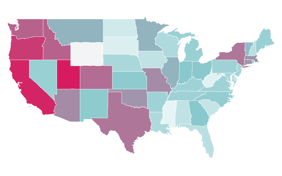 Affinity by region — The Matrix (franchise), United States