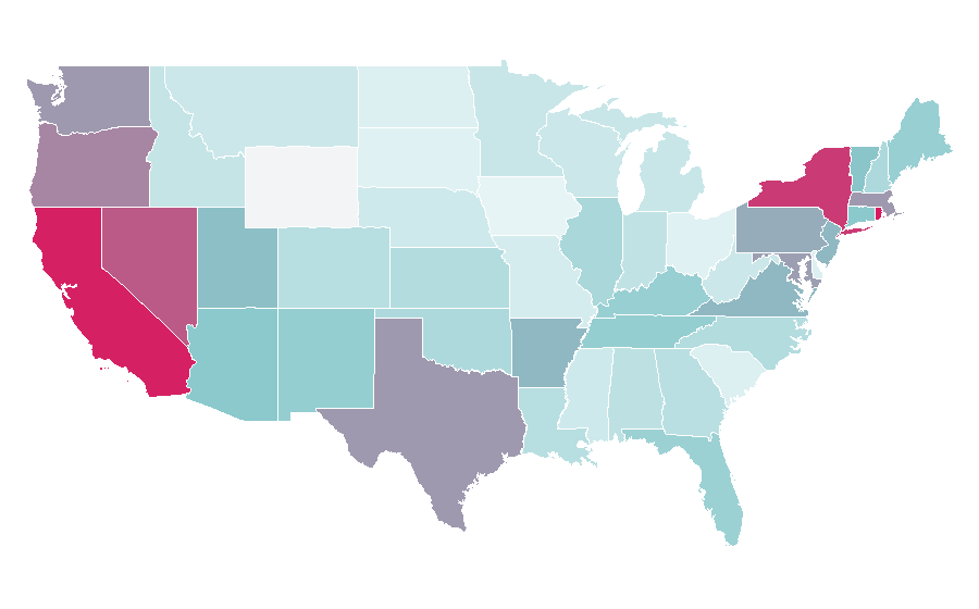 Affinity by region — The Metamorphosis, United States