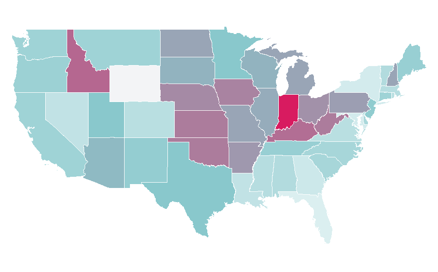 Affinity by region — The Middle (TV series), United States