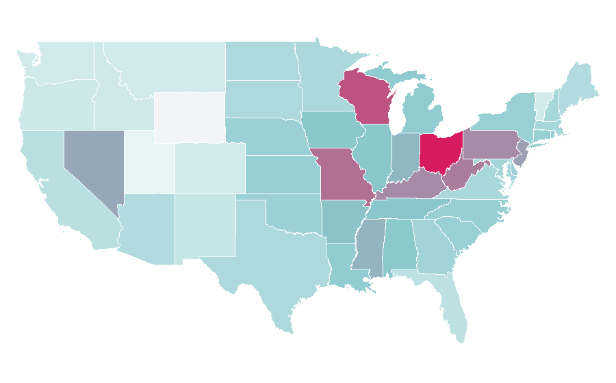 Affinity by region — The Miz, United States