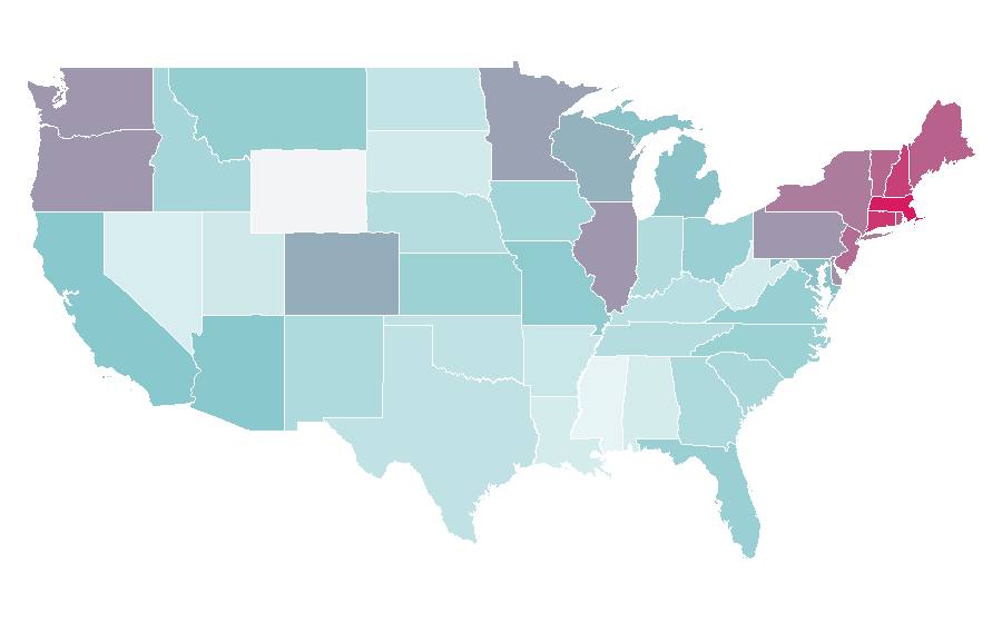 Affinity by region — The Morning Show (TV program), United States