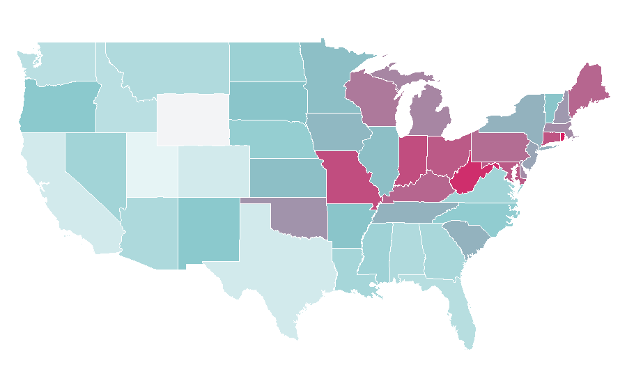 Affinity by region — The New Adventures of Old Christine, United States