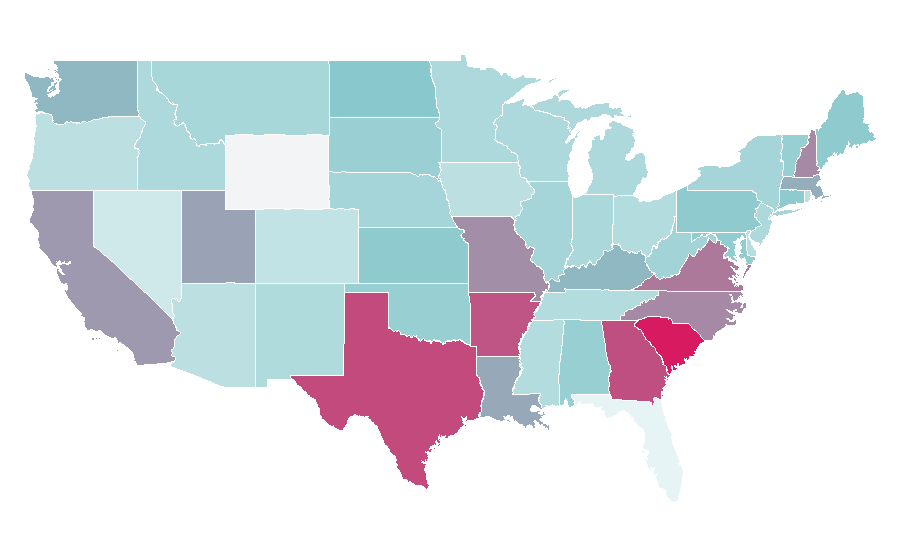 Affinity by region — The New Deal, United States