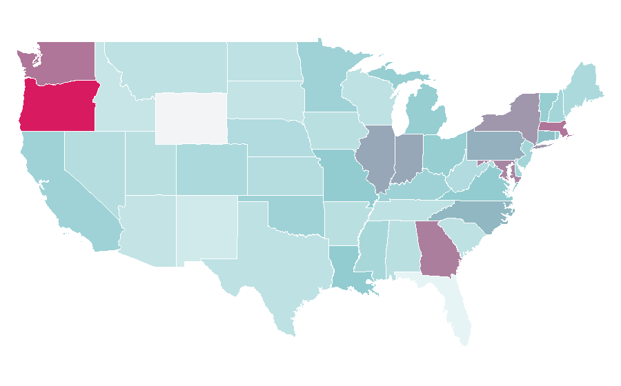 Affinity by region — The New Normal (TV series), United States