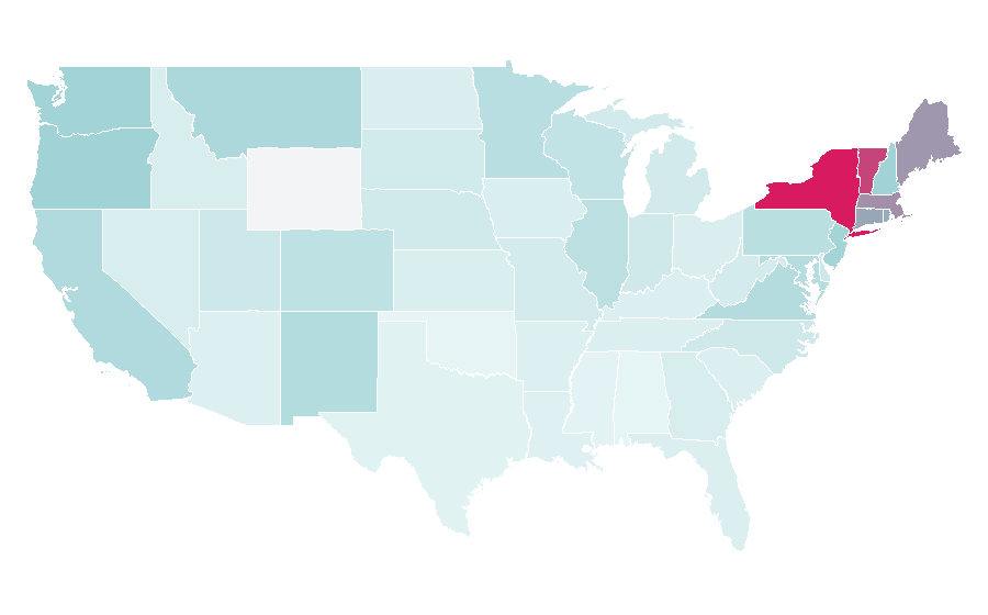 Affinity by region — The New Yorker, United States