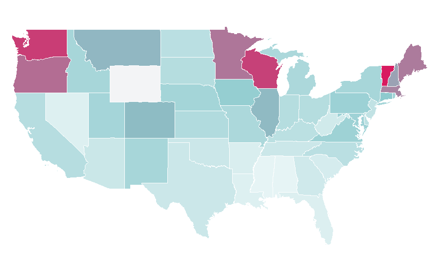 Affinity by region — The Onion, United States