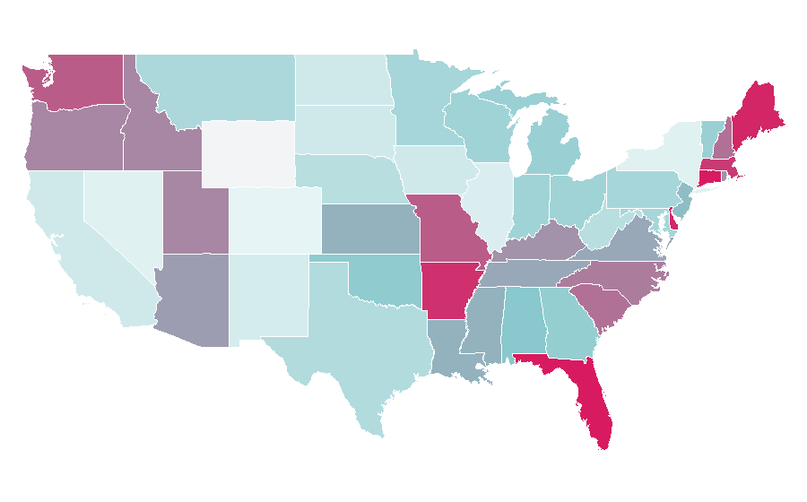 Affinity by region — The Paradise (TV series), United States