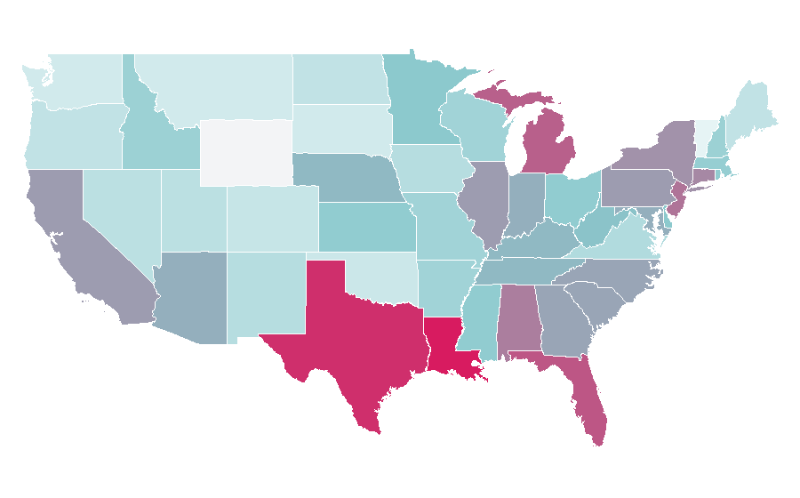 Affinity by region — The Pink Stuff, United States