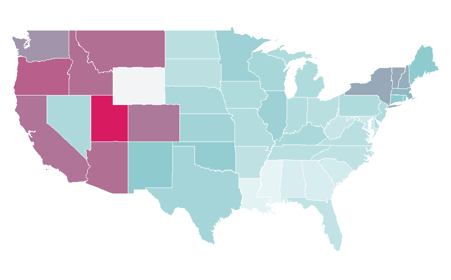 Affinity by region — The Place Beyond the Pines, United States