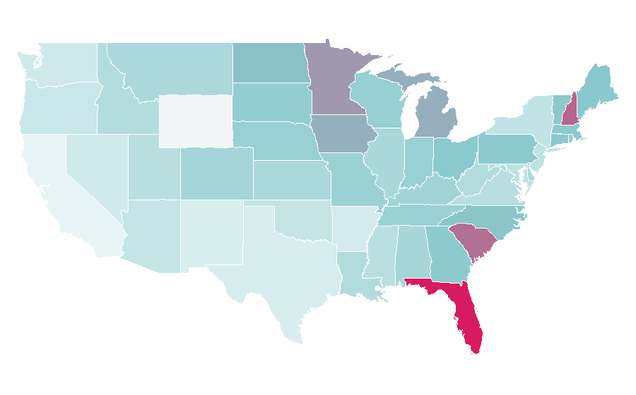 Affinity by region — The Players Championship, United States
